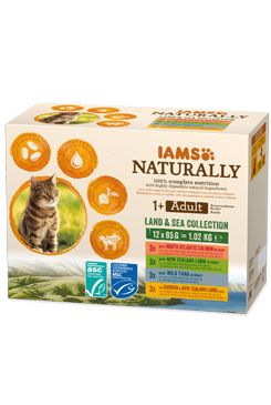 Iams Cat Adult Naturally kapsa Land&Sea in gravy12x85g