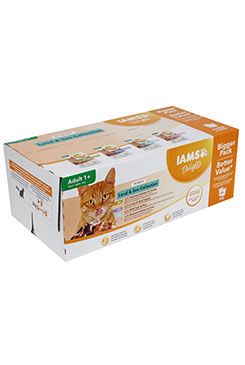 Iams Cat Adult Delights kapsa Land&Sea in gravy 48x85g