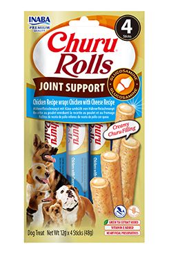 Churu Dog Rolls Joint Supp.Chick.wraps Chick&Ches4x12g