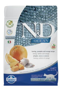N&D OCEAN CAT Adult Herring, Pumpkin & Orange 300g