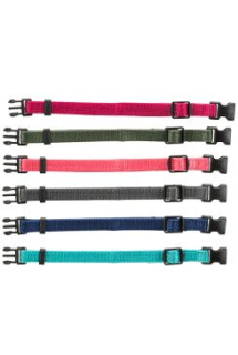Obojek nylon pro štěňata rozl.malina-tyrkys M-L 6ks TR