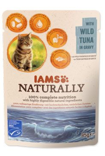 Iams Cat Adult Naturally kapsa Wild Tuna in gravy 85g