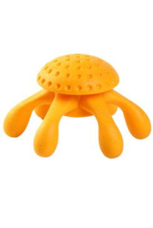 Hračka pes OCTOPUS MINI plov. z TPR oranžová Kiwi