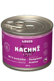Louie Dog konz. Kachní s rýží a prebiotiky 200g