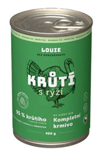 Louie Dog konz. Krůtí s rýží a prebiotiky 400g