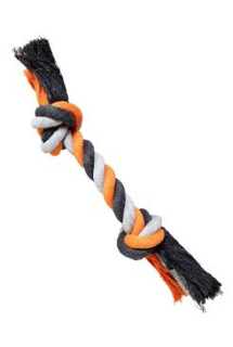 Hračka pes Uzel bavlněný 100cm/1000g šedá/oranž HipHop