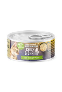 animALL konzerva kočka Kuře a krevety plátky 80g