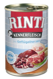 Rinti Dog Kennerfleisch konzerva drůbeží srdíčka 400g