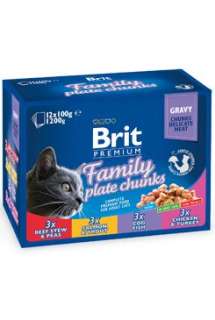 Brit Premium Cat kapsa Family Plate 1200g (12x100g)
