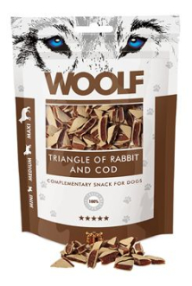 WOOLF pochoutka rabbit and Cod Triangle 100g