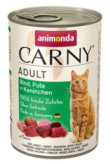 Animonda konz. kočka CARNY Adul hov/ krůta/králík 400g