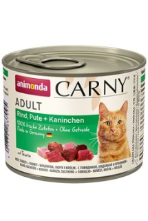 Animonda konz. kočka CARNY Adult hov/krůta/králík 200g