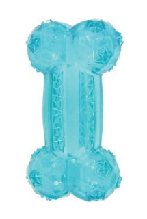 Hračka pes kost BONE TPR POP 12cm tyrkys Zolux