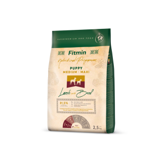 Fitmin dog medium maxi puppy lamb beef - 2,5 kg